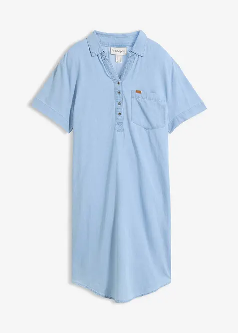 Kort&auml;rmad jeanskl&auml;nning, bonprix