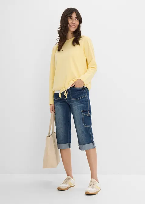 Cargo Jeans, Mid Waist, Stretch, bonprix