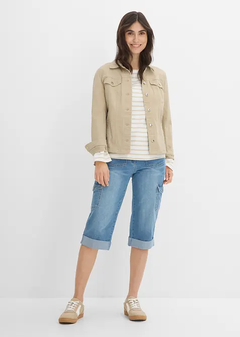 Cargo Jeans, Mid Waist, Stretch, bonprix