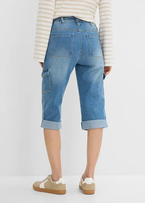 Cargo Jeans, Mid Waist, Stretch, bonprix