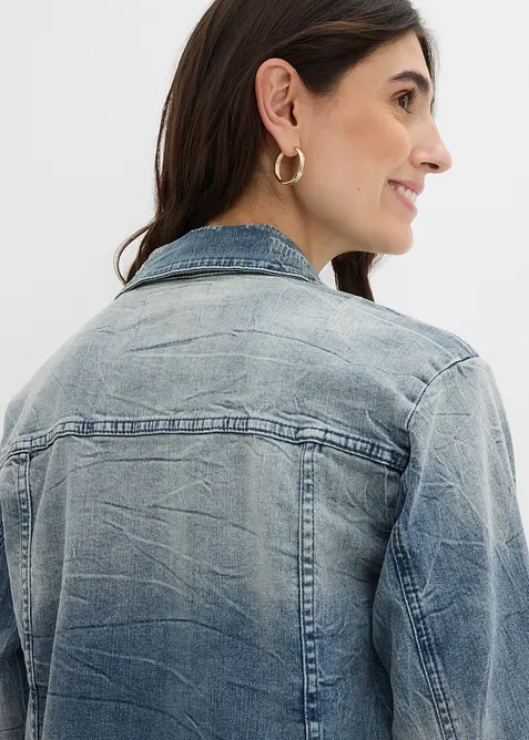 Jeansjacka med huva, bonprix