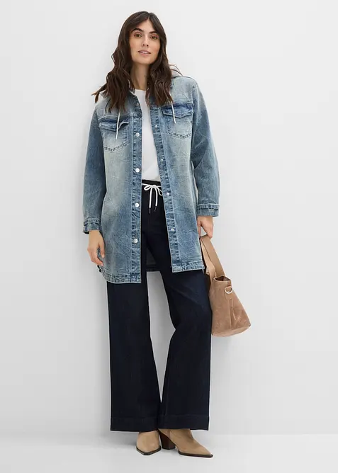 Jeansjacka med huva, bonprix