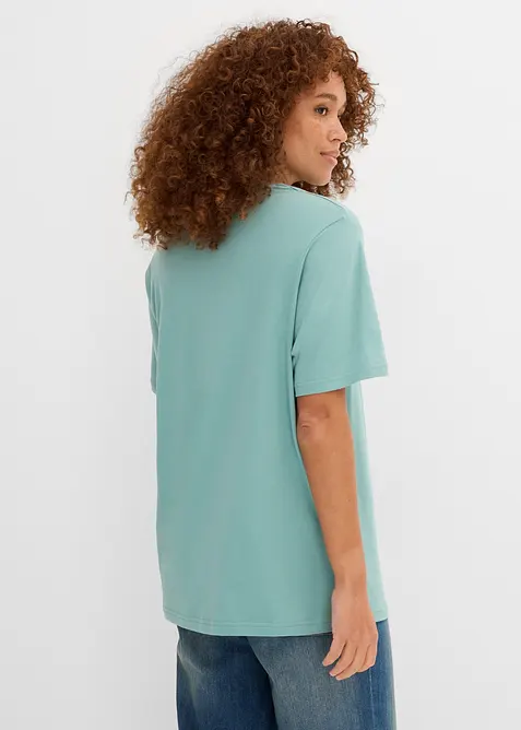 Vid l&aring;ng topp med V-ringning (5-pack), kort&auml;rmad, bonprix