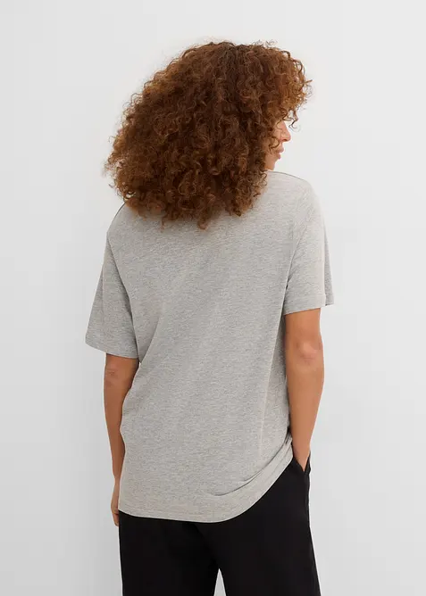 Vid l&aring;ng topp med V-ringning (5-pack), kort&auml;rmad, bonprix