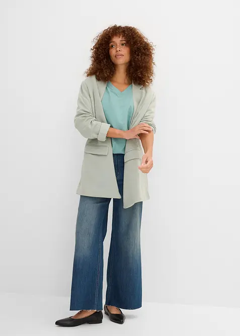 Vid l&aring;ng topp med V-ringning (5-pack), kort&auml;rmad, bonprix