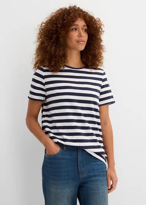 T-shirt med rund halsringning (2-pack), bonprix