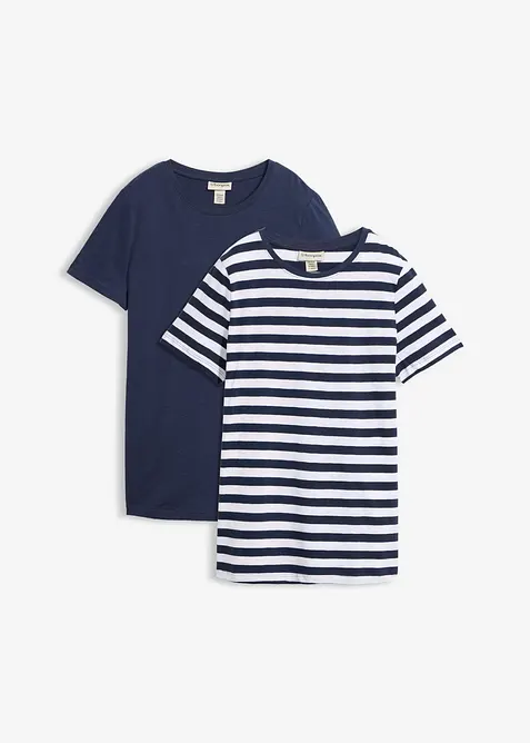 T-shirt med rund halsringning (2-pack), bonprix
