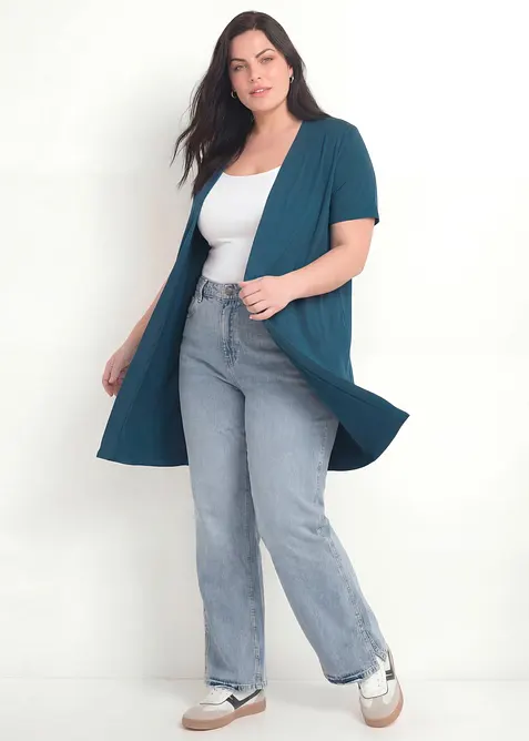 Cardigan i mjuk viskostrik&aring;, bonprix