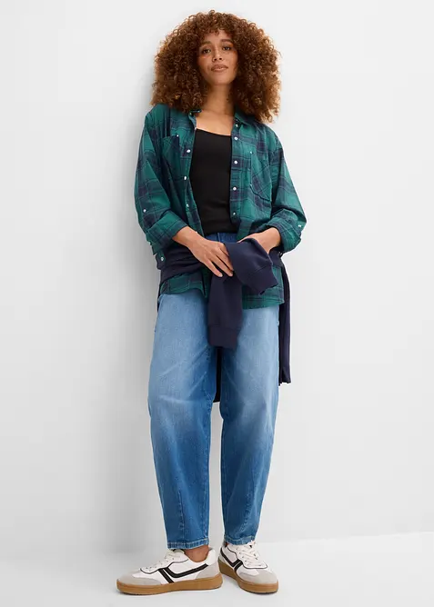 L&aring;ngt linne med smala axelband gjort av ekologisk bomull (2-pack), bonprix