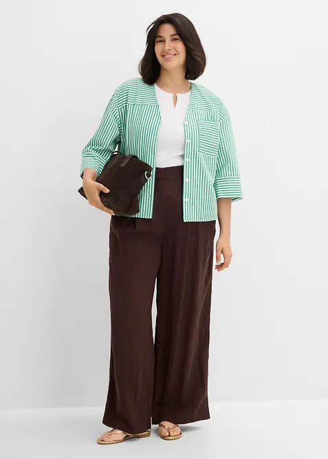 Byxa i viskosmix, med gubbveck, bonprix