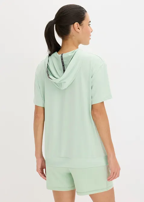 Snabbtorkande sporttopp i oversizemodell med huva, bonprix