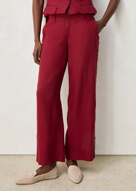 Linnebyxa med vida ben, bonprix