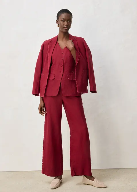 Linnebyxa med vida ben, bonprix