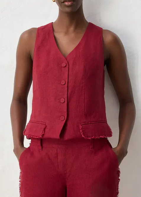 Linnebyxa med vida ben, bonprix