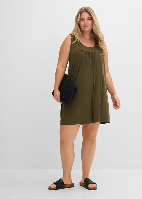 Kort jerseykl&auml;nning av mjuk viskos, bonprix