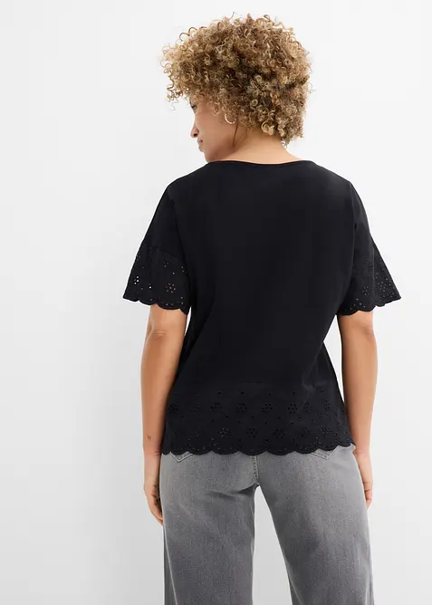 Topp med broderie anglaise, bonprix