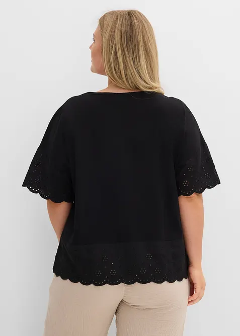 Topp med broderie anglaise, bonprix