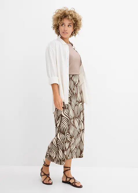 Jerseykjol av stretchigt bomullsmaterial, bonprix