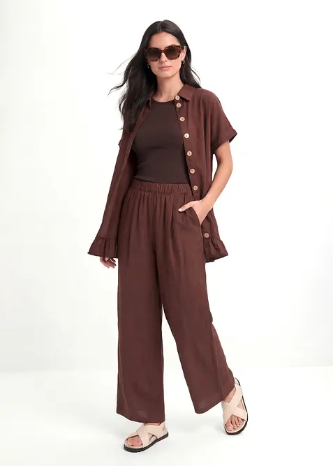 Culottebyxa av linnemix, bonprix