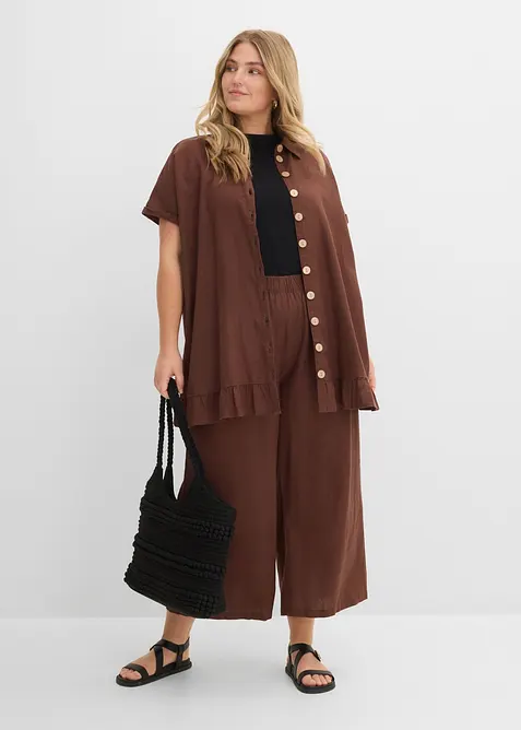 Culottebyxa av linnemix, bonprix