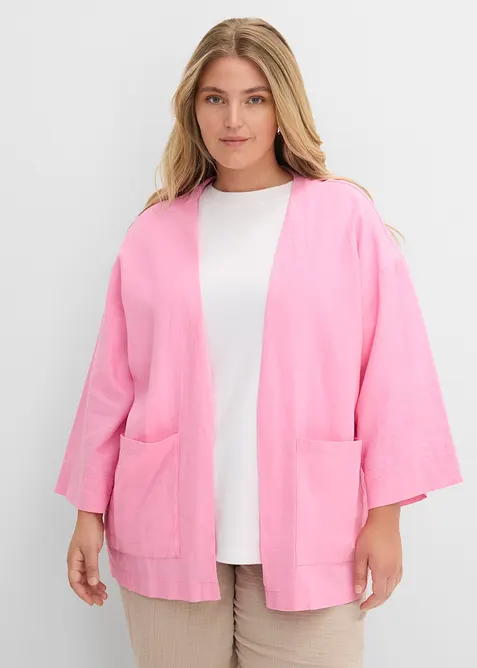 Kimonoblus i linnemix, bonprix