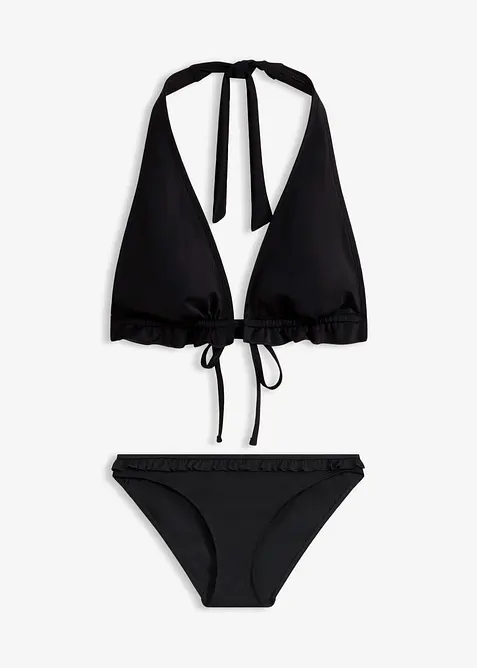 Halterneckbikini med rysch (2 delar), bonprix