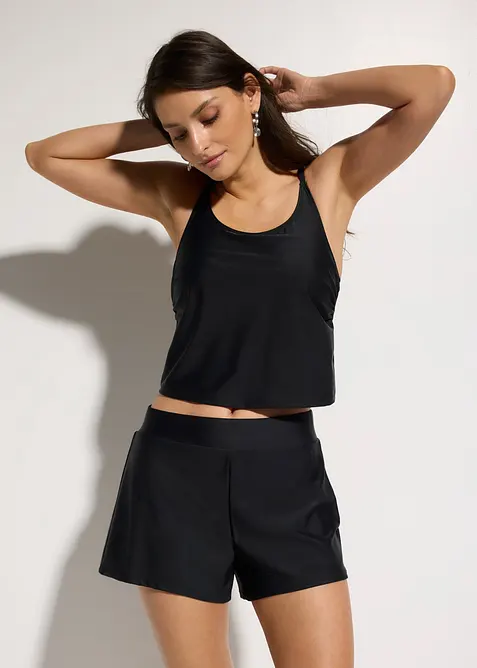 Tankini med badshorts, snabbtorkande material (2 delar), bonprix