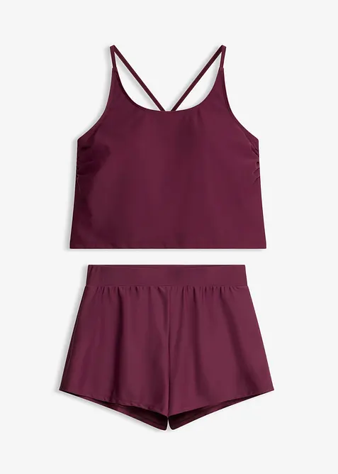 Tankini med badshorts, snabbtorkande material (2 delar), bonprix