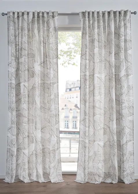 Gardinl&auml;ngd med bladm&ouml;nster, bonprix