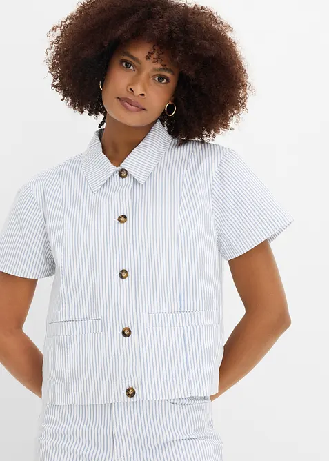 Randig jeansjacka, bonprix