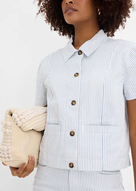 Randig jeansjacka, bonprix