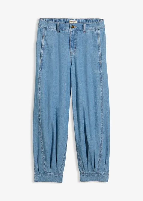 Ballongjeans med Mid Waist, res&aring;rmidja, bonprix