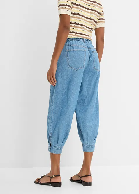 Ballongjeans med Mid Waist, res&aring;rmidja, bonprix