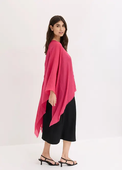 Poncho med smockdetalj, bonprix