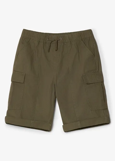 Cargobermudas i dra p&aring;-modell av bomull, normal passform, bonprix
