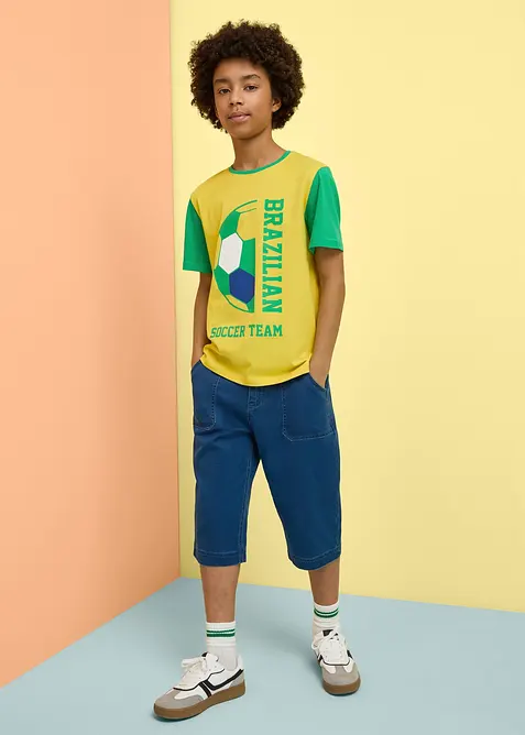 T-shirt i ekologisk bomull med Brasilien-tryck, bonprix