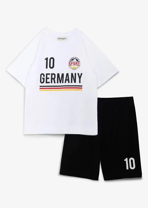 T-shirt och shorts i jersey av mjuk ekologisk bomull (2 delar), bonprix