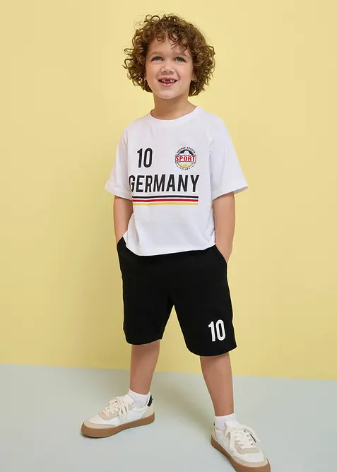 T-shirt och shorts i jersey av mjuk ekologisk bomull (2 delar), bonprix