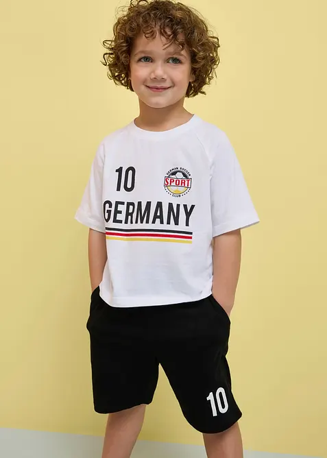 T-shirt och shorts i jersey av mjuk ekologisk bomull (2 delar), bonprix