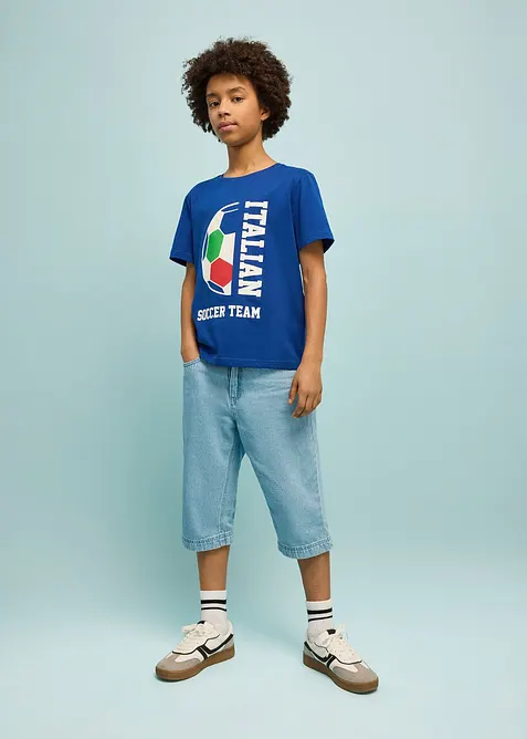 T-shirt av ekologisk bomull med Italy-tryck, bonprix