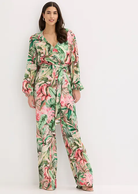 Jumpsuit med djup urringning, bonprix
