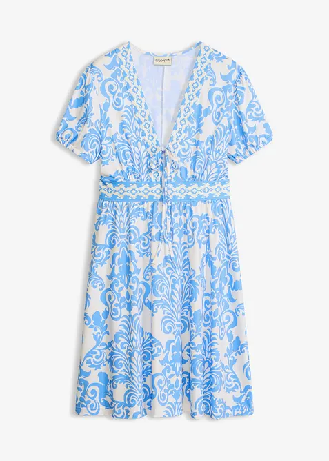 Jerseykl&auml;nning med djup ringning, bonprix