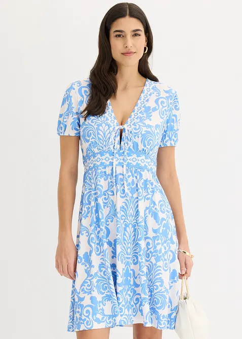 Jerseykl&auml;nning med djup ringning, bonprix