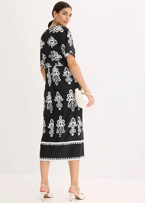 Jerseykl&auml;nning med djup ringning, bonprix