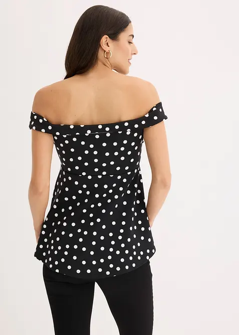 Topp med bara axlar och djup ringning, bonprix