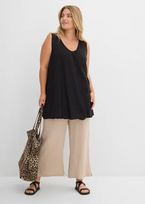 L&aring;ngt linne med krinklad look, bonprix