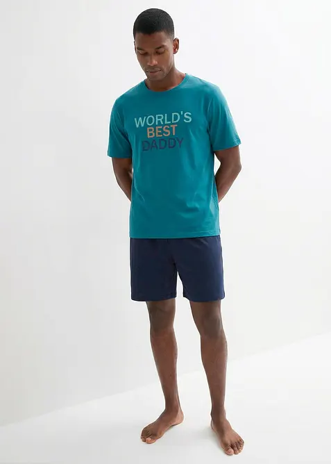 Pyjamas med shorts, av bomull, 2 delar, bonprix