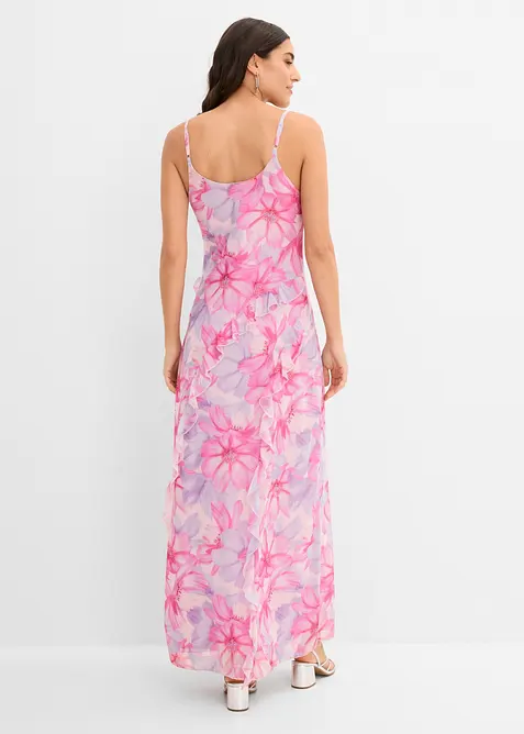 Kl&auml;nning i mjuk mesh med smala axelband, bonprix