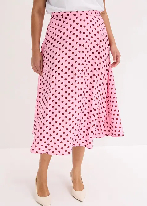 Mellanl&aring;ng kjol i b&ouml;ljande viskosmix, bonprix