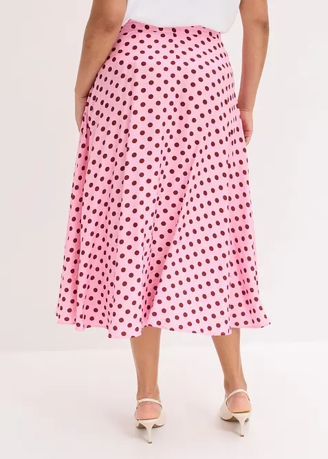 Mellanl&aring;ng kjol i b&ouml;ljande viskosmix, bonprix